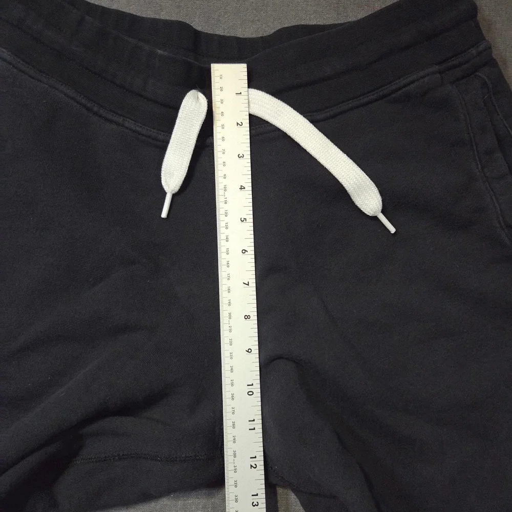 Nike Sweat Shorts Mens XL Black Graphic Logo Raw Hem Cotton French Terry